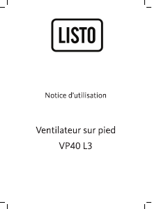 Mode d’emploi Listo VP40 L3 Ventilateur