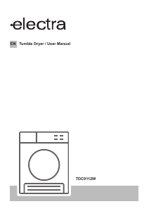 Manual Electra TDC9112W Dryer