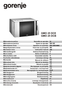 Instrukcja Gorenje GMO25DCE Kuchenka mikrofalowa