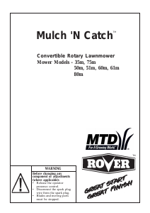 Bruksanvisning Rover Regal SP Mulch N Catch 60m Gräsklippare