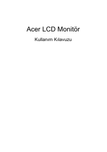 Kullanım kılavuzu Acer KG251QG LCD ekran