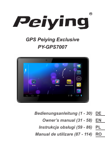 Instrukcja Peiying PY-GPS7007 Nawigacja przenośna