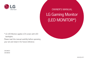 Bruksanvisning LG 34GN850-B LED skärm
