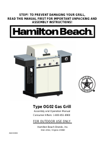 Handleiding Hamilton Beach 84242R GrillStation Barbecue