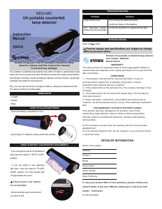 Manual Steren SEG-045 Counterfeit Money Detector