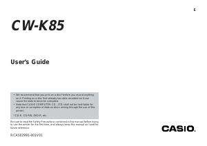 Manual Casio CW-K85 Label Printer