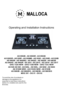 Manual Malloca AS 9403B Hob