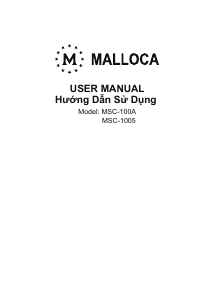 Hướng dẫn sử dụng Malloca MSC-100A Tủ khử trùng