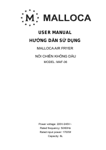 Hướng dẫn sử dụng Malloca MAF-06 Nồi chiên không dầu