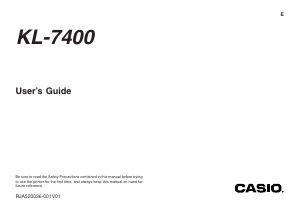 Manual Casio KL-7400 Label Printer