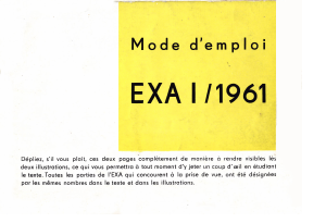 Mode d’emploi Ihagee EXA 1/1961 Camera