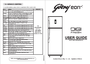 Bruksanvisning Godrej RD EDGE 205B 23 WRF Kyl-frys