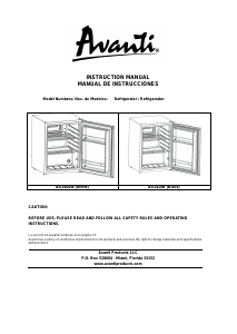 Manual Avanti AR2416B Refrigerator