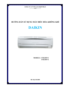 Hướng dẫn sử dụng Daikin FTE35FV1 Máy điều hòa không khí