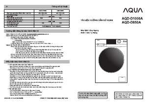 Hướng dẫn sử dụng Aqua AQD-D850A Máy giặt
