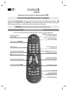 Manuale CME Control5 Digital Telecomando
