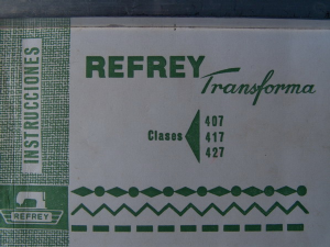 Manual de uso Refrey 427 Transforma Máquina de coser