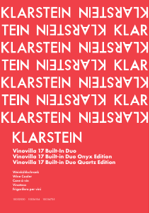 Bruksanvisning Klarstein 10034725 Vinovilla 17 Vinkyl