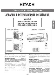 Mode d’emploi Hitachi RAS-09GH4 Climatiseur