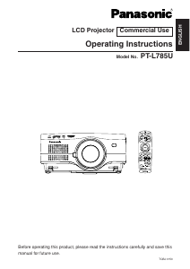 Manual Panasonic PT-L785U Projector