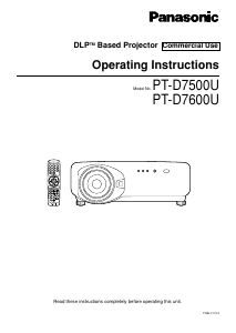 Bruksanvisning Panasonic PT-D7600U Projektor