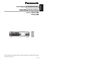 Bruksanvisning Panasonic PT-LC75E Projektor