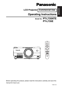 Handleiding Panasonic PT-L735E Beamer