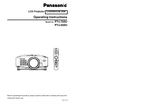 Handleiding Panasonic PT-L720U Beamer
