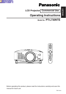 Bruksanvisning Panasonic PT-L730NTE Projektor