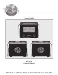 Handleiding McIntosh MC-2kw Versterker