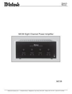 Bruksanvisning McIntosh MC-58 Förstärkare