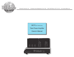 Bruksanvisning McIntosh MC-75 60th Anniversary Edition Förstärkare
