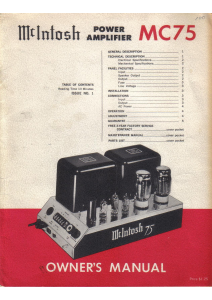 Handleiding McIntosh MC-75 Versterker