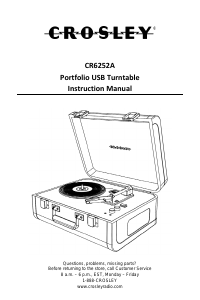 Bruksanvisning Crosley CR6252A Skivspelare