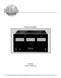 Bruksanvisning McIntosh MC-205 Förstärkare