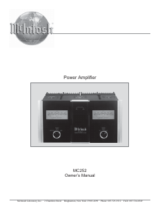 Handleiding McIntosh MC-252 Versterker