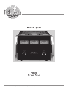Bruksanvisning McIntosh MC-303 Förstärkare