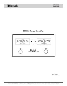 Bruksanvisning McIntosh MC-352 Förstärkare