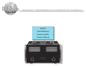 Bruksanvisning McIntosh MC-452 Förstärkare
