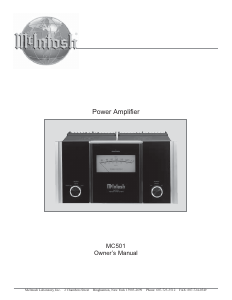 Handleiding McIntosh MC-501 Versterker