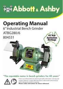 Manual Abbott & Ashby ATBG280/6 Bench Grinder