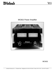 Handleiding McIntosh MC-602 Versterker