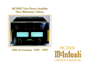 Bruksanvisning McIntosh MC-2000 Förstärkare