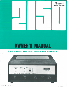 Bruksanvisning McIntosh MC-2150 Förstärkare