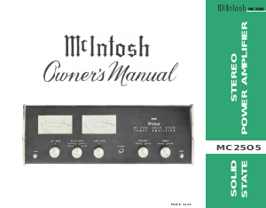 Handleiding McIntosh MC-2505 Versterker