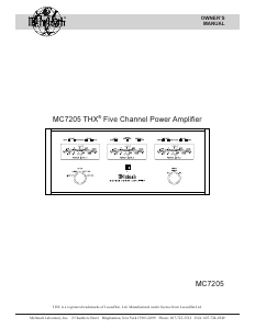 Bruksanvisning McIntosh MC-7205 Förstärkare