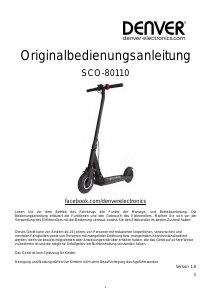 Bedienungsanleitung Denver SCO-80110 Elektroroller