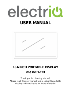 Bruksanvisning ElectriQ eiQ-15FHDPM LED skärm