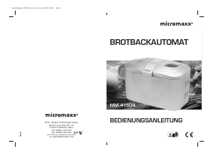 Bedienungsanleitung Micromaxx MM 41504 Brotbackautomat