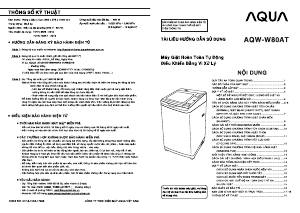 Hướng dẫn sử dụng Aqua AQW-W80AT Máy giặt